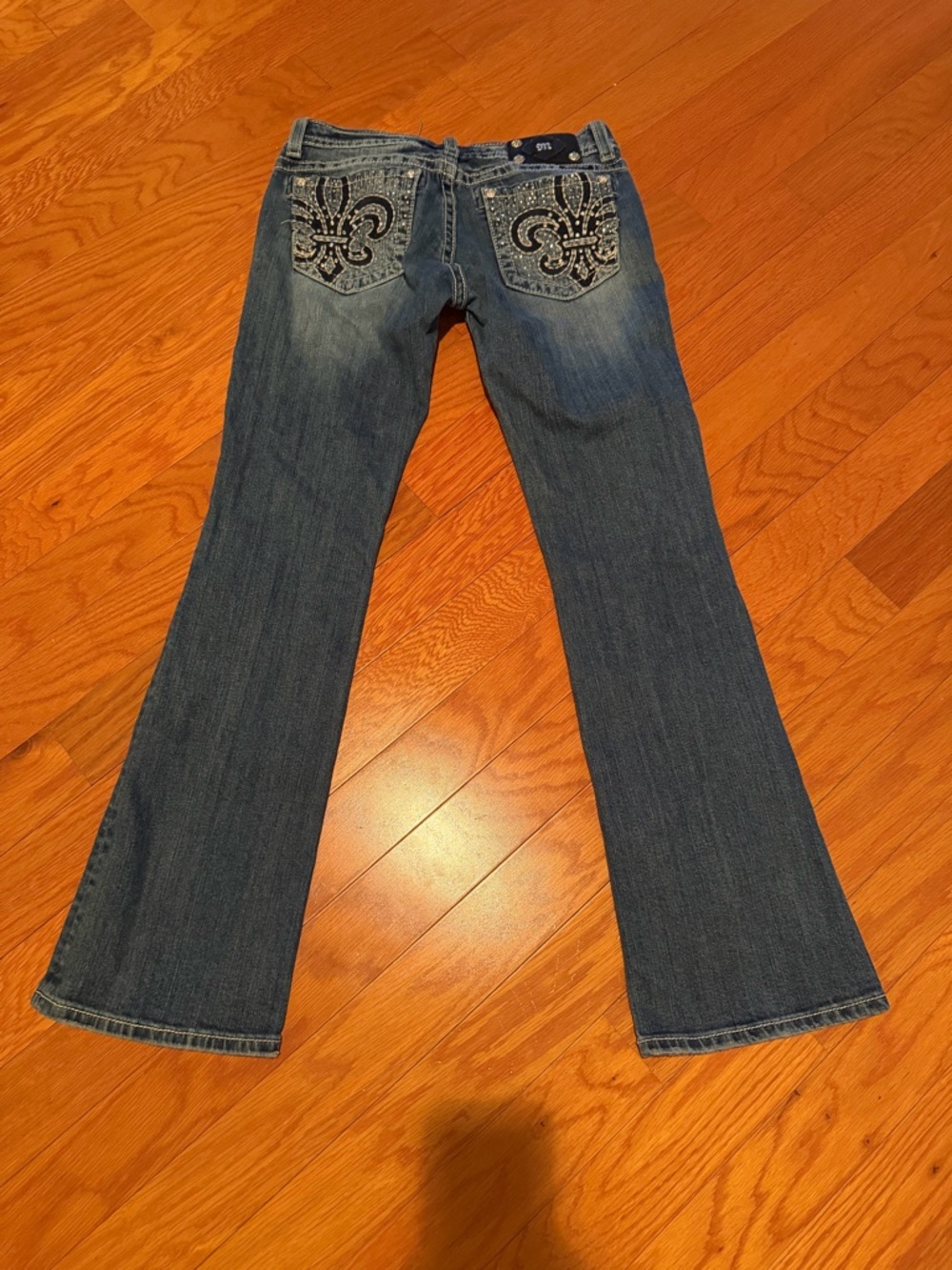 Miss Me Bootcut Jeans Medium Wash Size 30 Western Stitch Y2K Denim - Picture 10 of 12